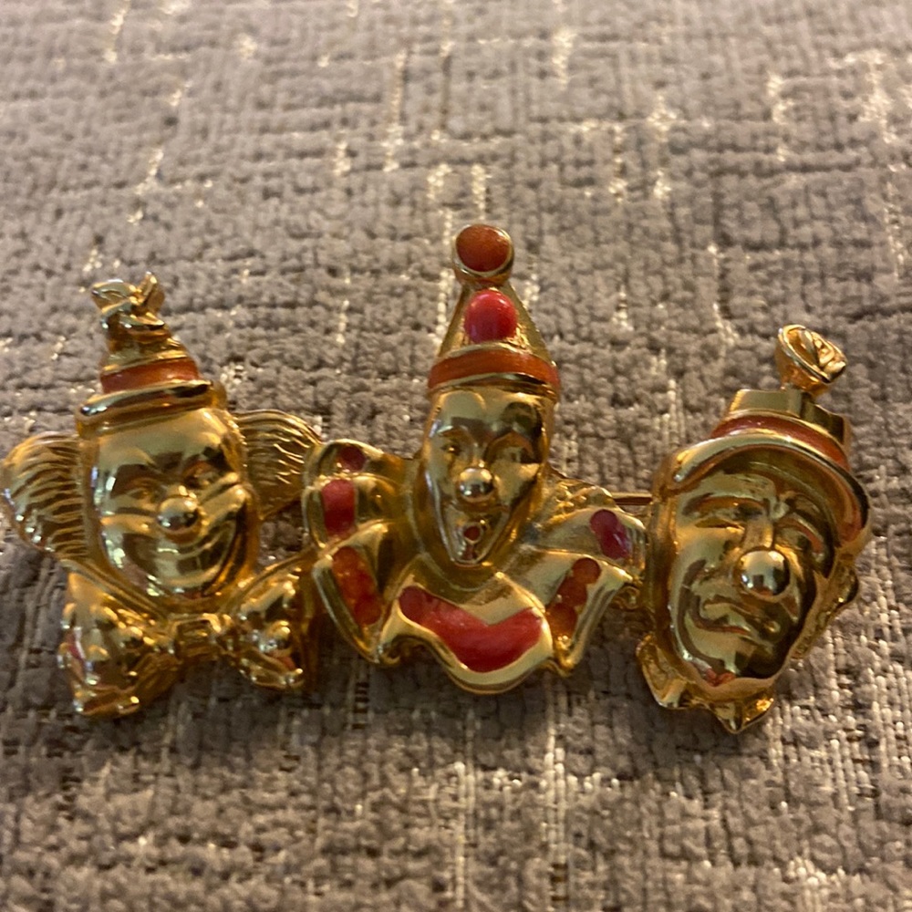 Vintage Clown Brooch